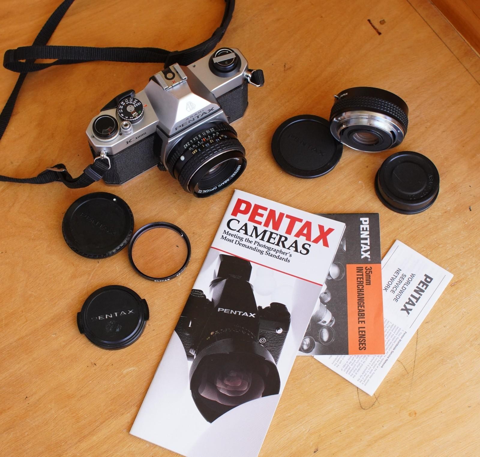 Pentax K1000 35mm Film Camera w/Fast 50mm F2.0 Lens Working VGood Condition #11