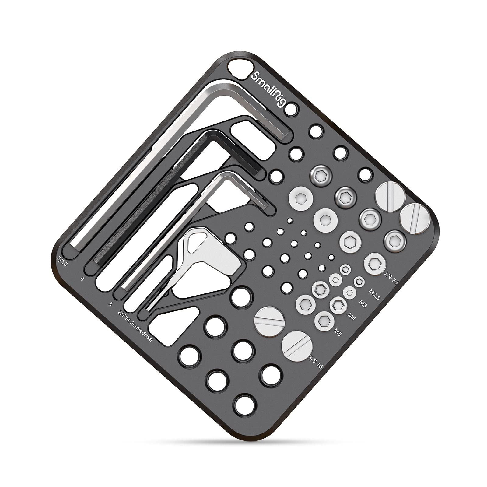 20Pcs Screws and Hex Key Storage Plate with 1/4″-20 3/8″-16 M2.5 M3 M5 Stainl…