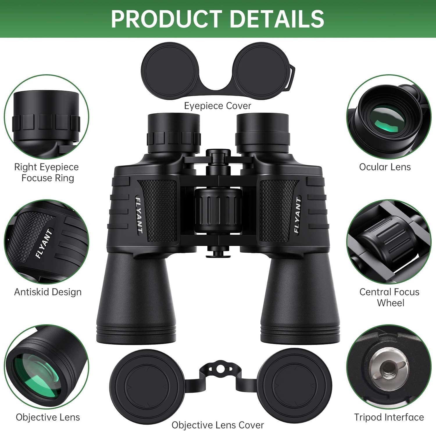 Compact and Lightweight 20×50 Binoculars with Low Light Vision for Adventurers