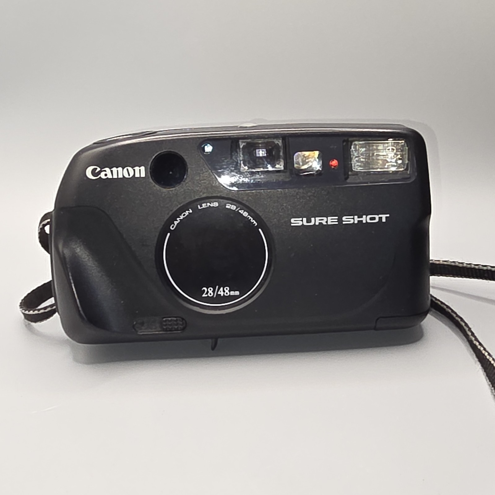 Canon Sure Shot Prima Twin 28/48mm Dual Prime 35mm Film Camera Black With Strap