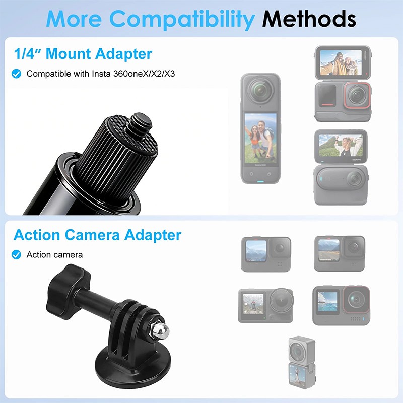 Car Suction Cup Mount Bracket+Selfie Stick For Insta360 X5 X4 X3 X2 DJI Camera