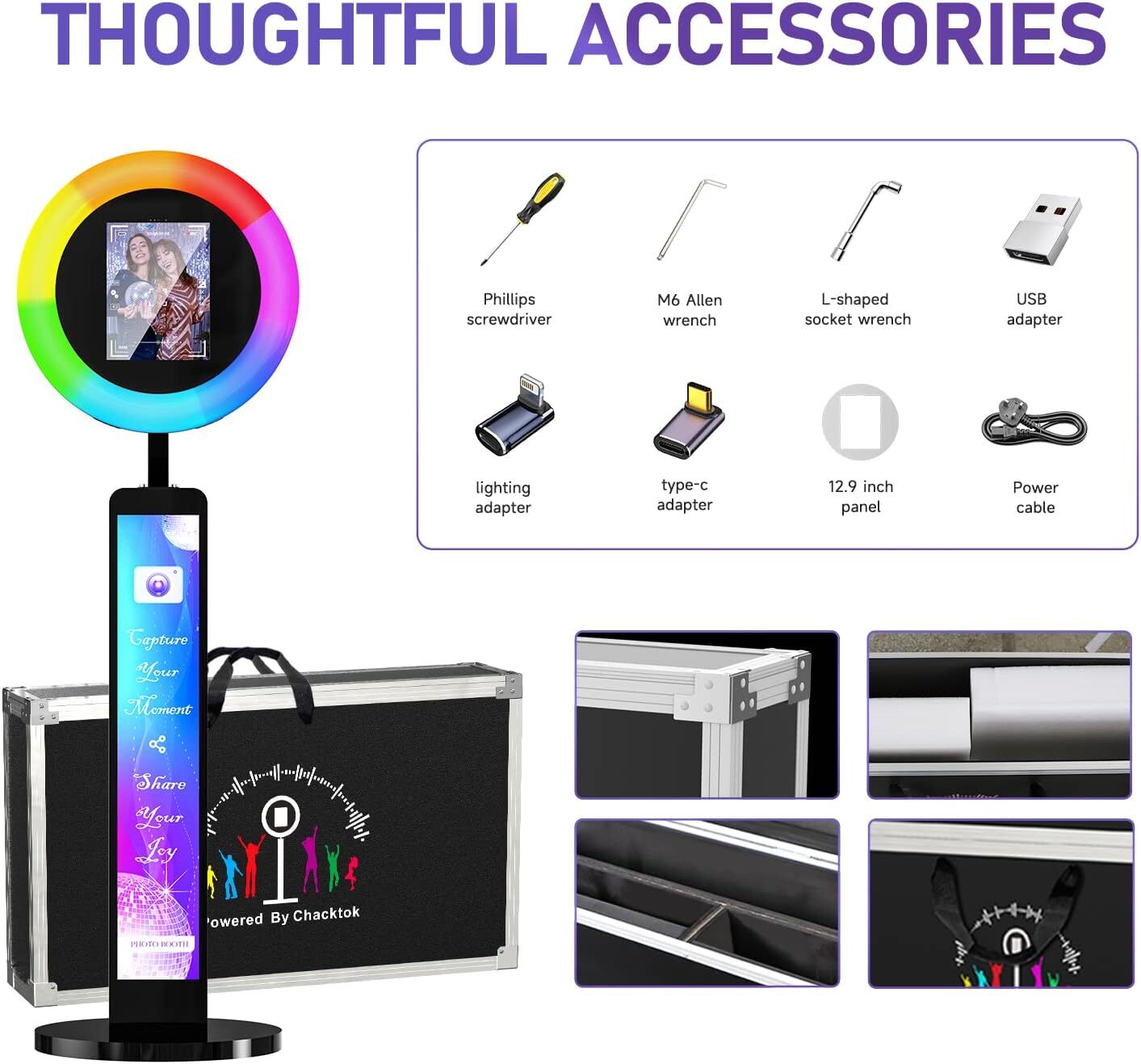 Photo Booth Ipad Photo Booth Machine with APP Control Light Box Flight Case