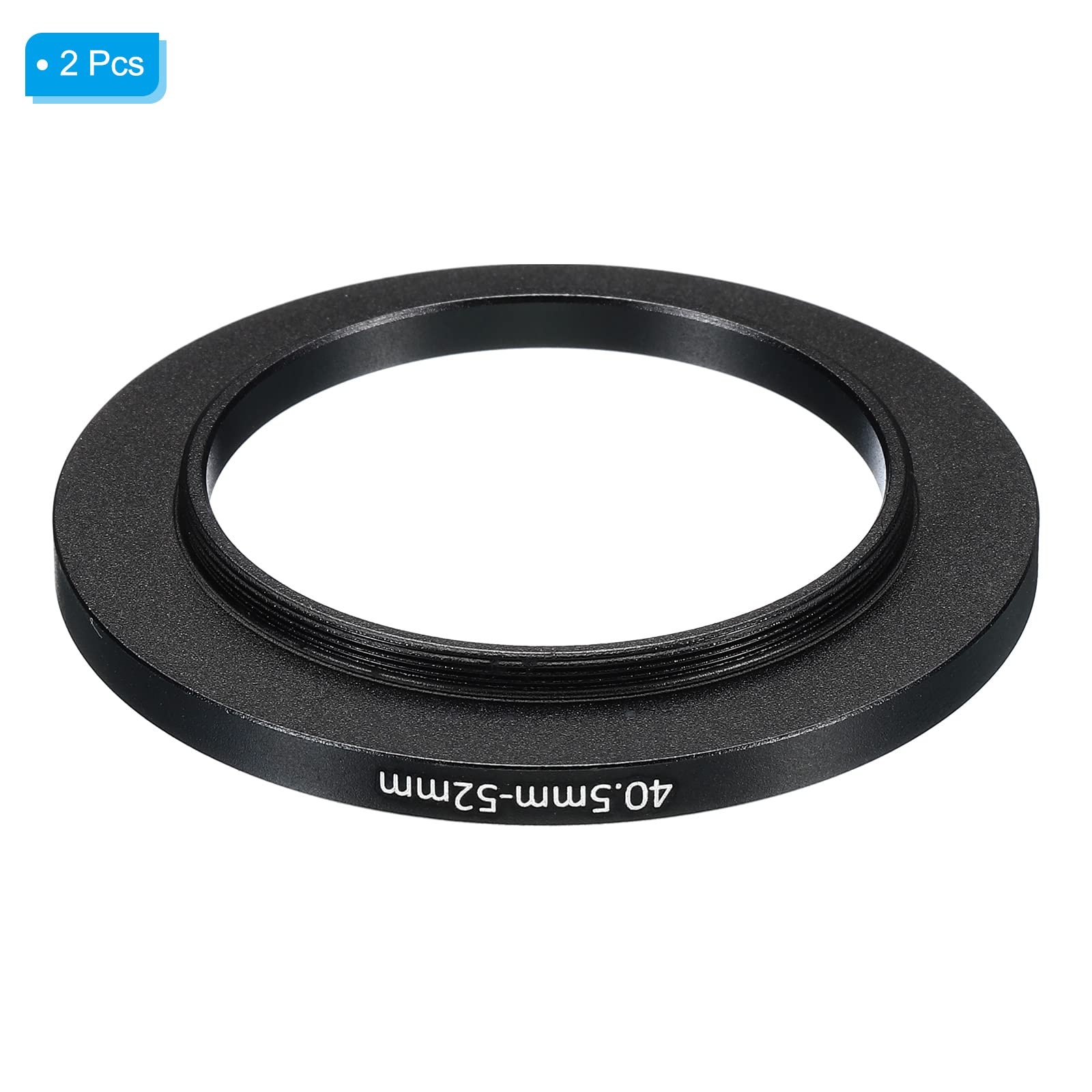 PATIKIL 40.5mm-52mm Metal Step Up Ring, 2 Pack Camera Lens 40.5mm-52mm, Black