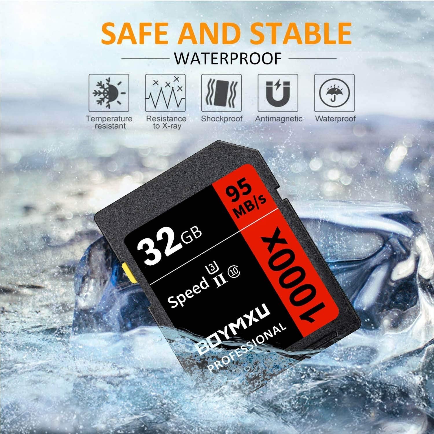 Professional 32GB Class 10 U3 Memory Card – Up to 95MB/s for Cameras & Camcor…