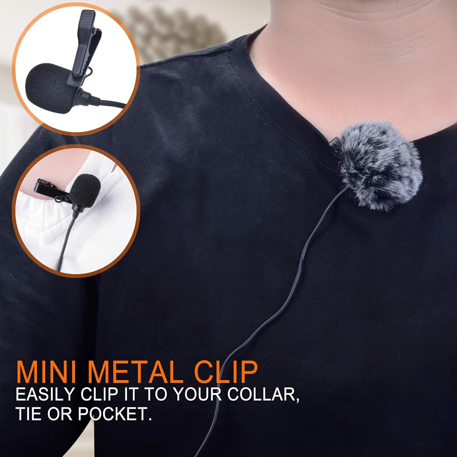 2 Comica Audio CVM-V02O Omnidirectional Lavalier Microphone w/ XLR (14.7′ Cable)