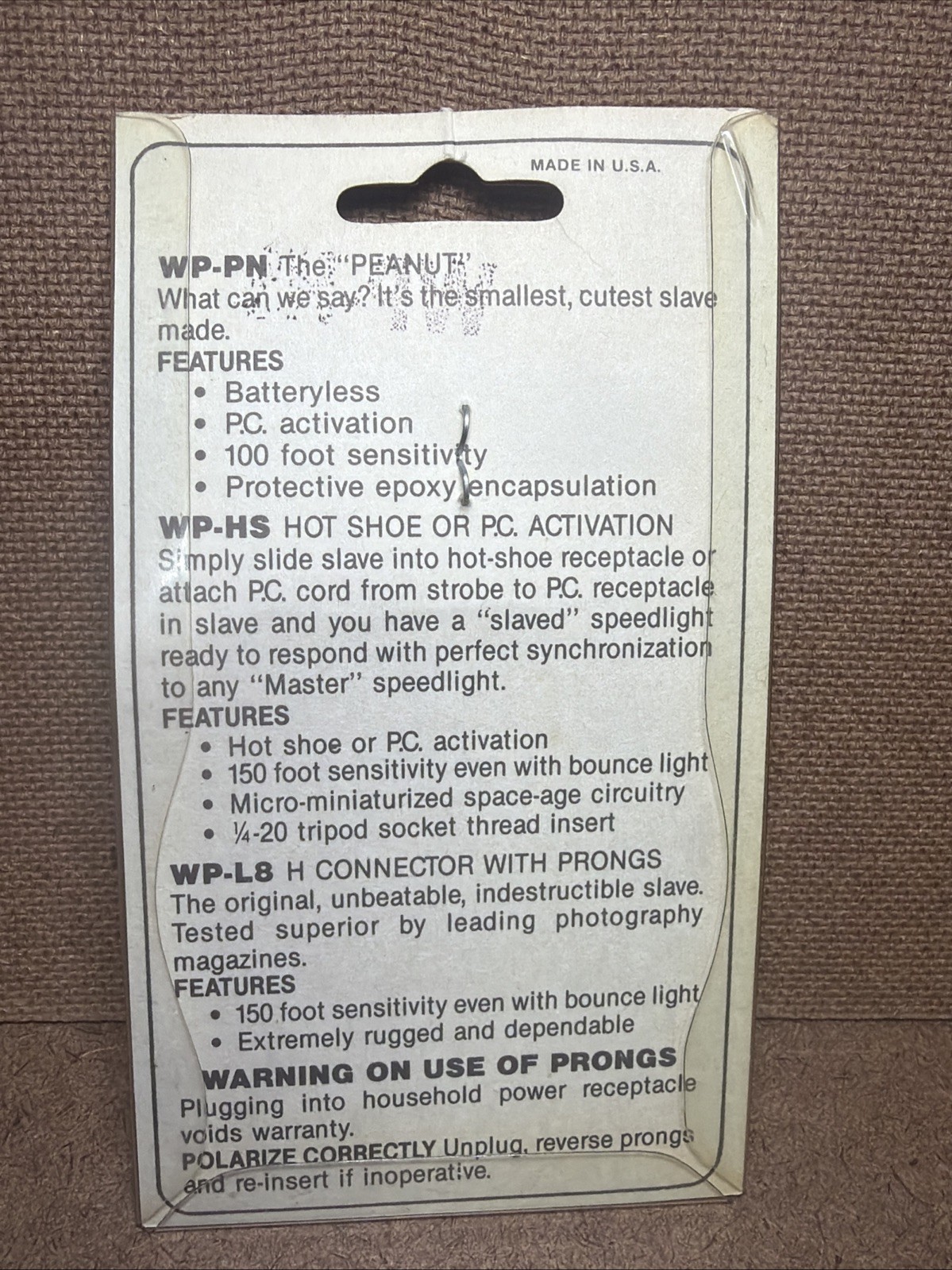 Vintage Wein Products Micro-Slave WP-HS Hot Shoe Photograph NEW NOS RARE WOW!