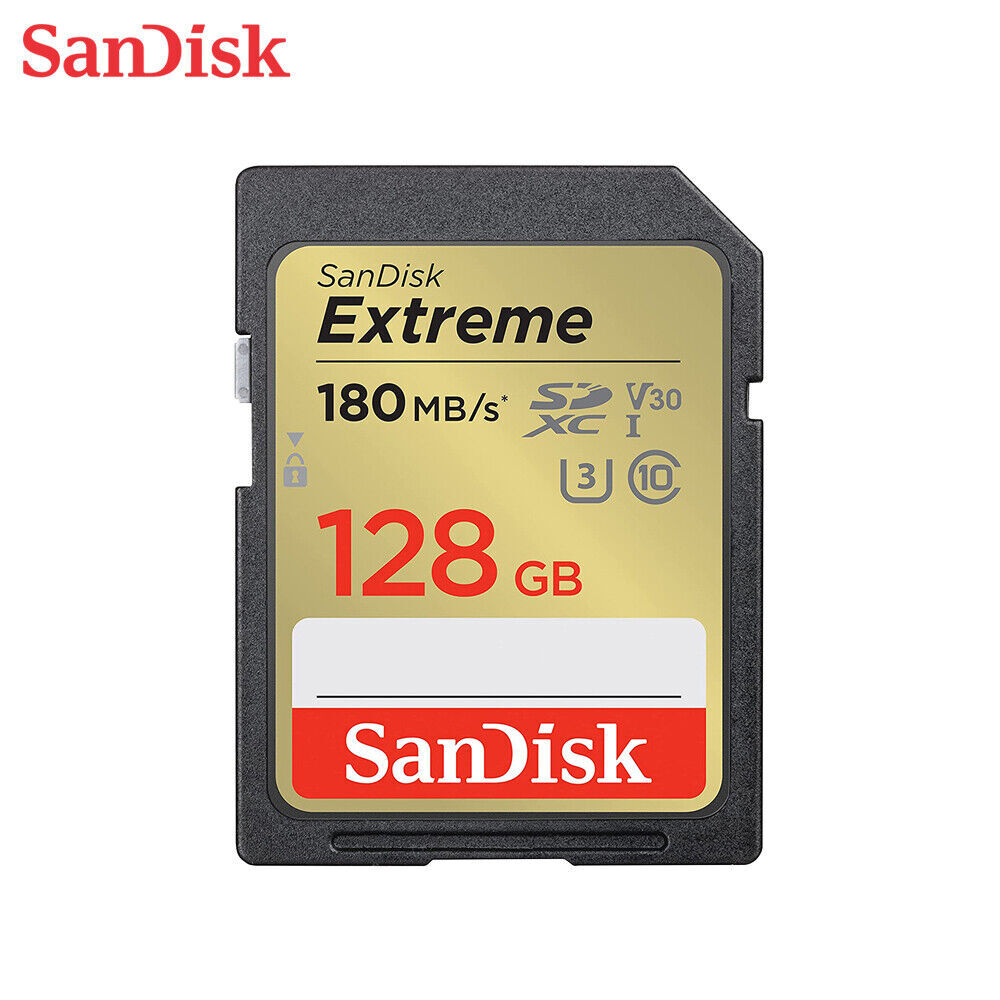 SanDisk 128GB Extreme SDXC 180MB/S U3 4K SD Class 10 Memory Card SDSDXVA-128G