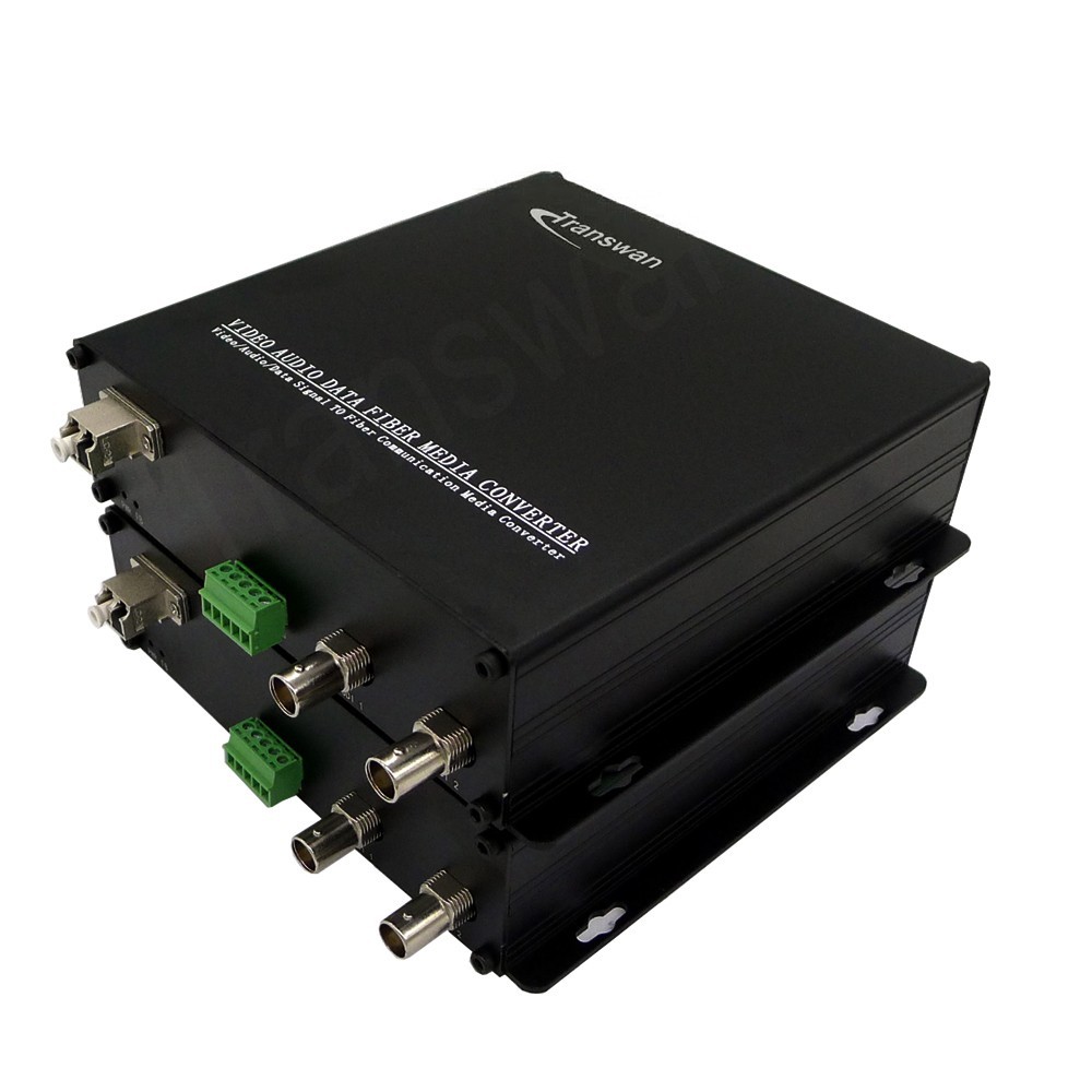 2 Ch 3G-SDI & 1 Ch RS 422 Data to Optic Fiber Converter over 0~10 Km Optic Fiber