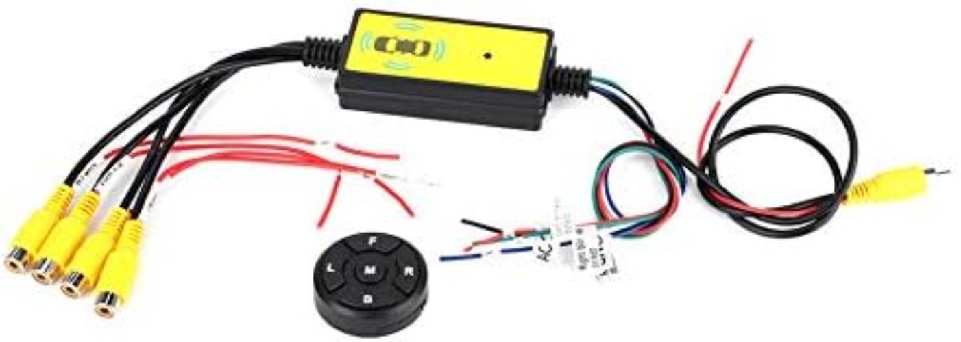 Car Video Switcher Converter 4 Input 1 Output for Vehicles with Remote Control