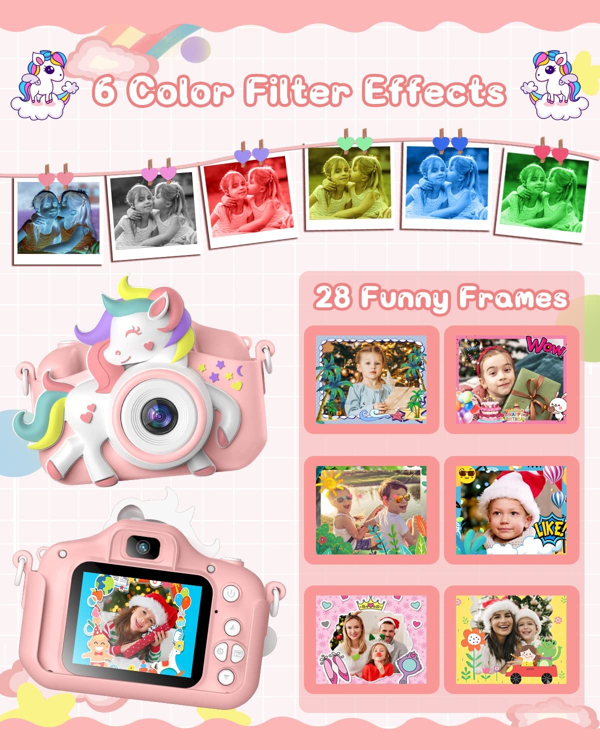 for 3-8 Years Old Toddlers Childrens Boys Girls Selfie 20 MP HD 1080P IPS Scr…