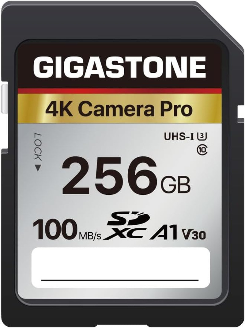 【5-Years Data Recovery】 256GB SD Card, 4K Camera Pro, A1 V30 SDXC Memory Card 4