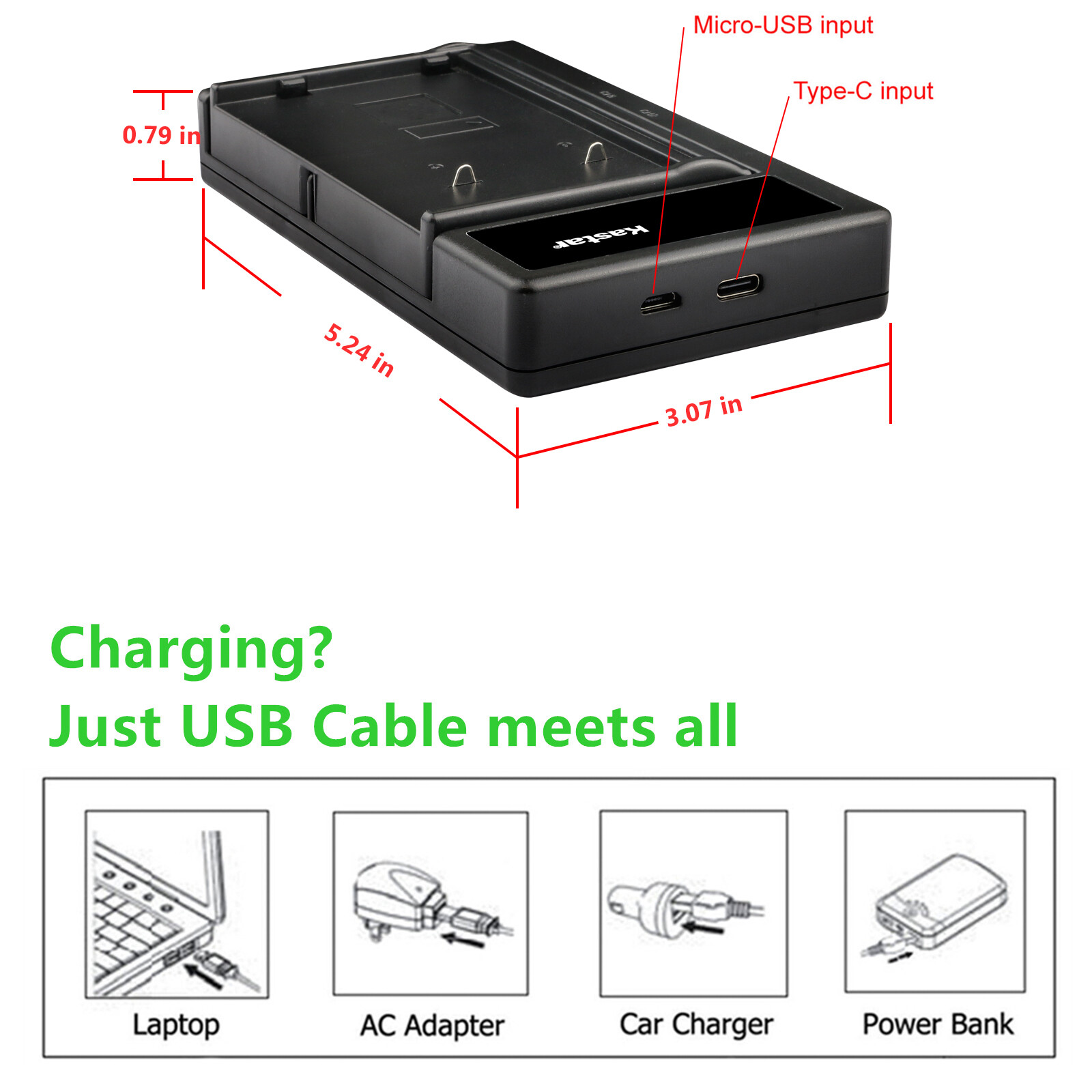 Kastar Battery USB Charger for Panasonic PV-BP18 PV-S770A VZ-LDS15 XM-D1BK