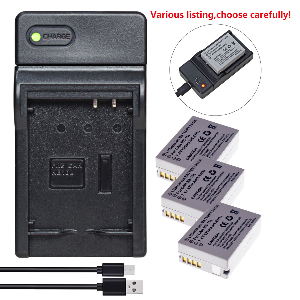 NB-10L NB-10LH Battery or USB charger for Canon G1 X G1X G15/SX40/SX50 HS SX40HS