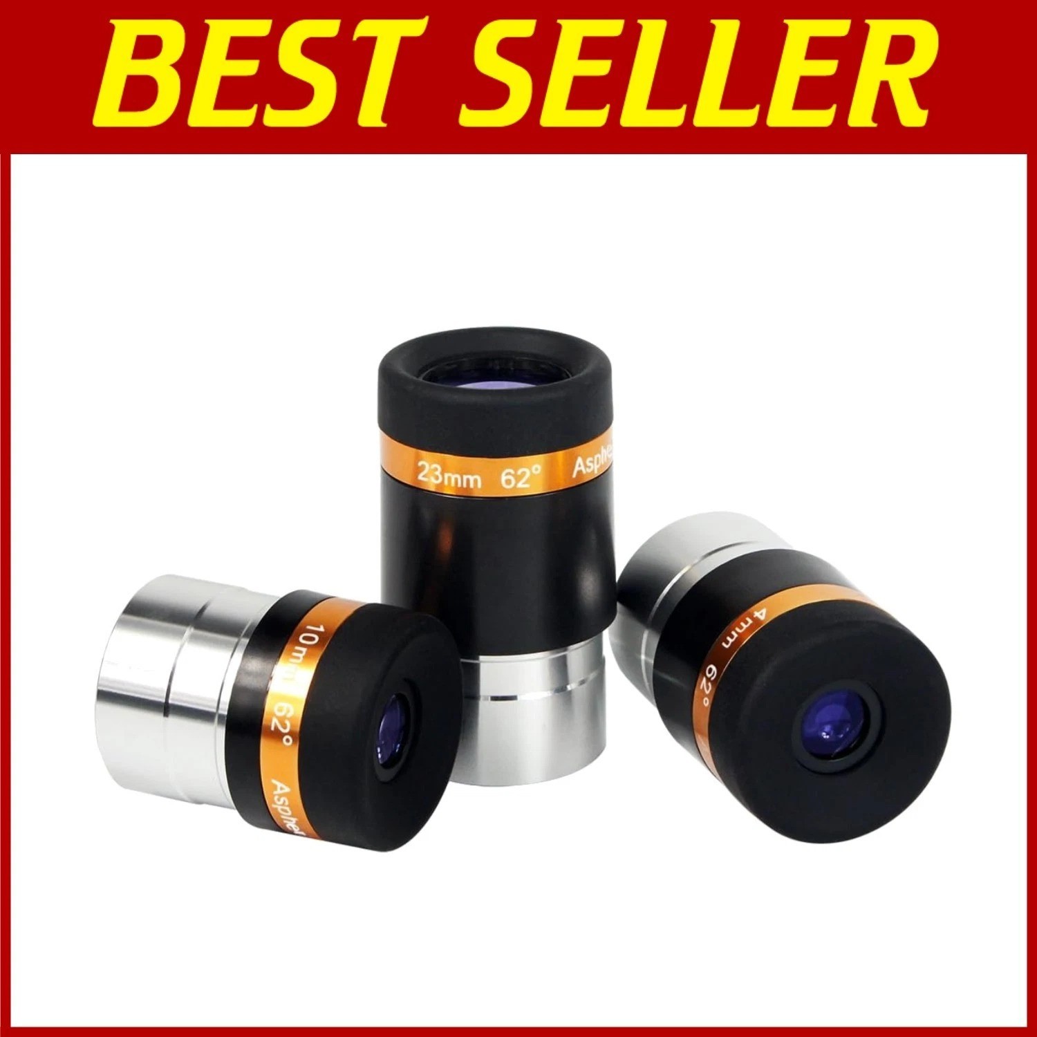 Telescope Eyepiece Set 4mm 10mm 23mm – Wide Angle Lens Kit