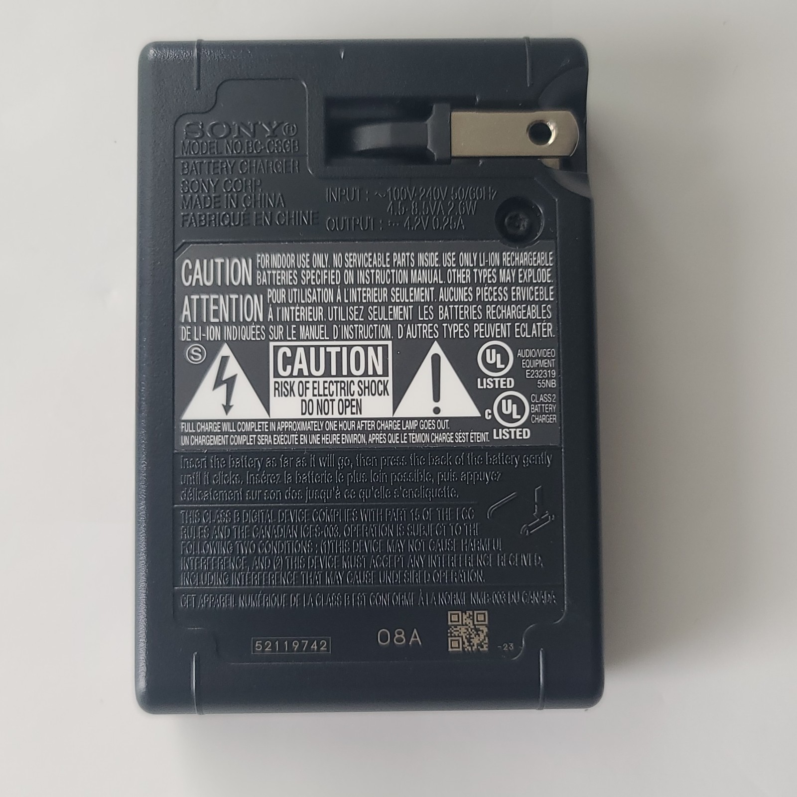 OEM Genuine Sony BC-CSGB Battery Charger for NP-BG1 or NP-FG1 battery