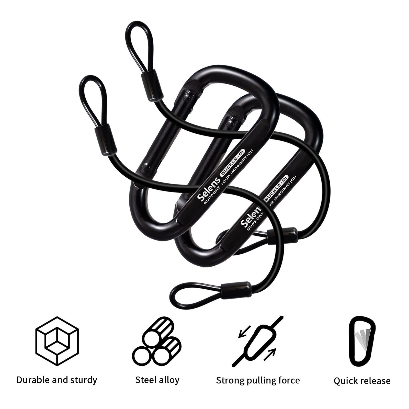 Electrical Tape Holder Quick Lock Clip Snap Hook 15″ Rope Film Photography