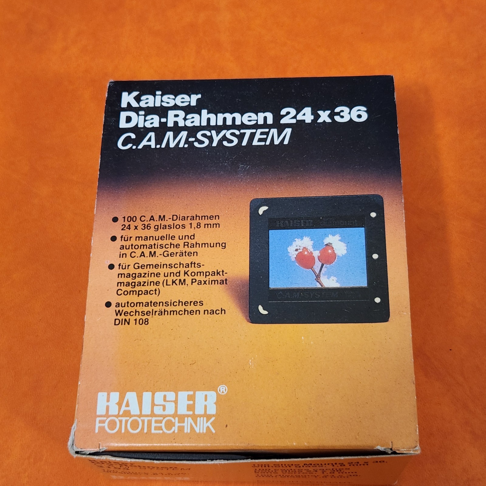 Kaiser Diarahmen CS 100 Stück glaslos 5×5 Dia Rahmen LKM-Paximat
