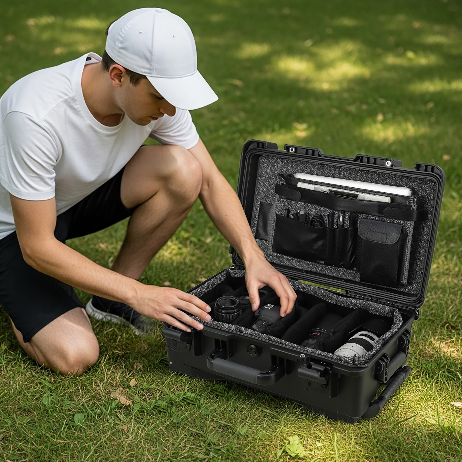 Waterproof Protective Dry Box Case with Wheels for Camera Diving Gear Travel