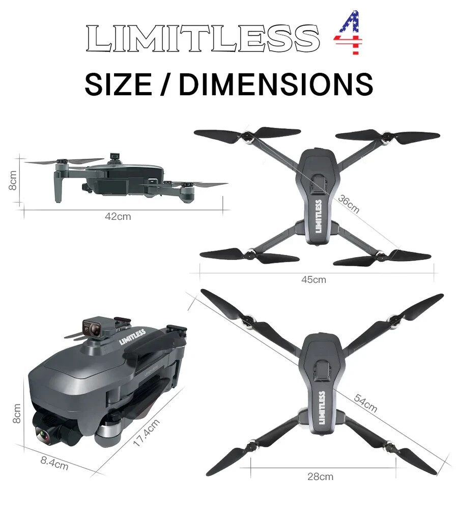 Drone X Pro LIMITLESS 4 Camera Drone for Adults – GPS 4K UHD Drones with