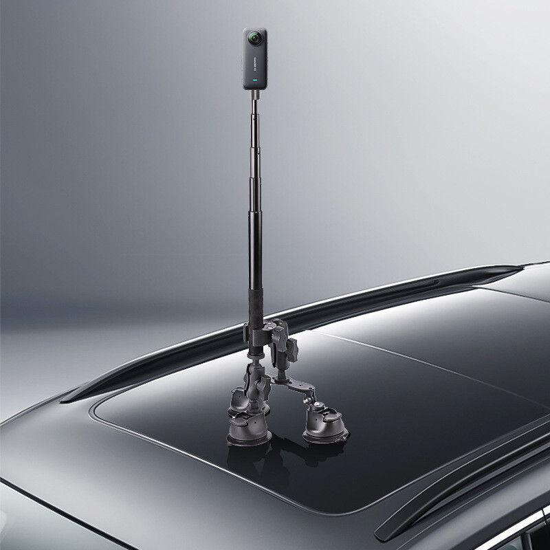 Car Suction Cup Mount Kit w/Selfie Stick For Insta360 ONE RS/X2/R/X/X3/X4 Camera
