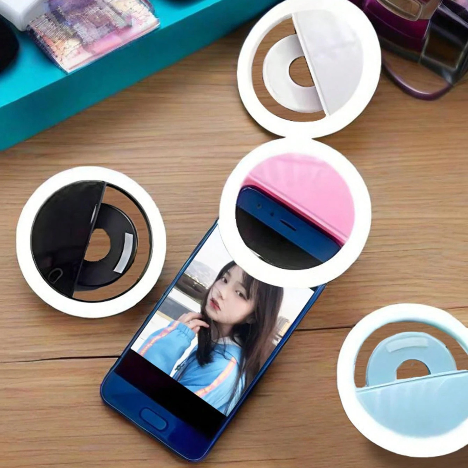 Clip On Selfie Ring Light USB Rechargeable LED Phone Laptop 3 Brightness Modes