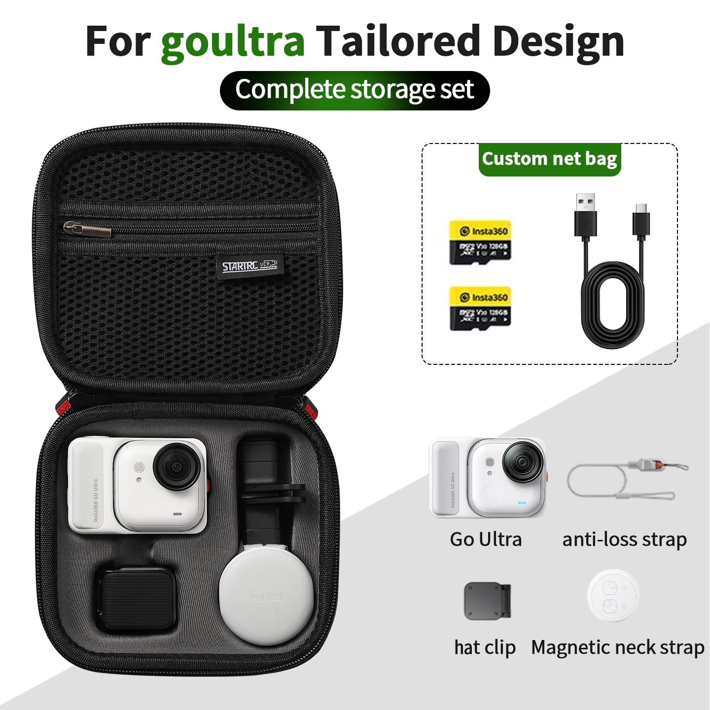Hard Shell Carrying Travel Case for Insta360 GO Ultra Action Camera Storage Bag