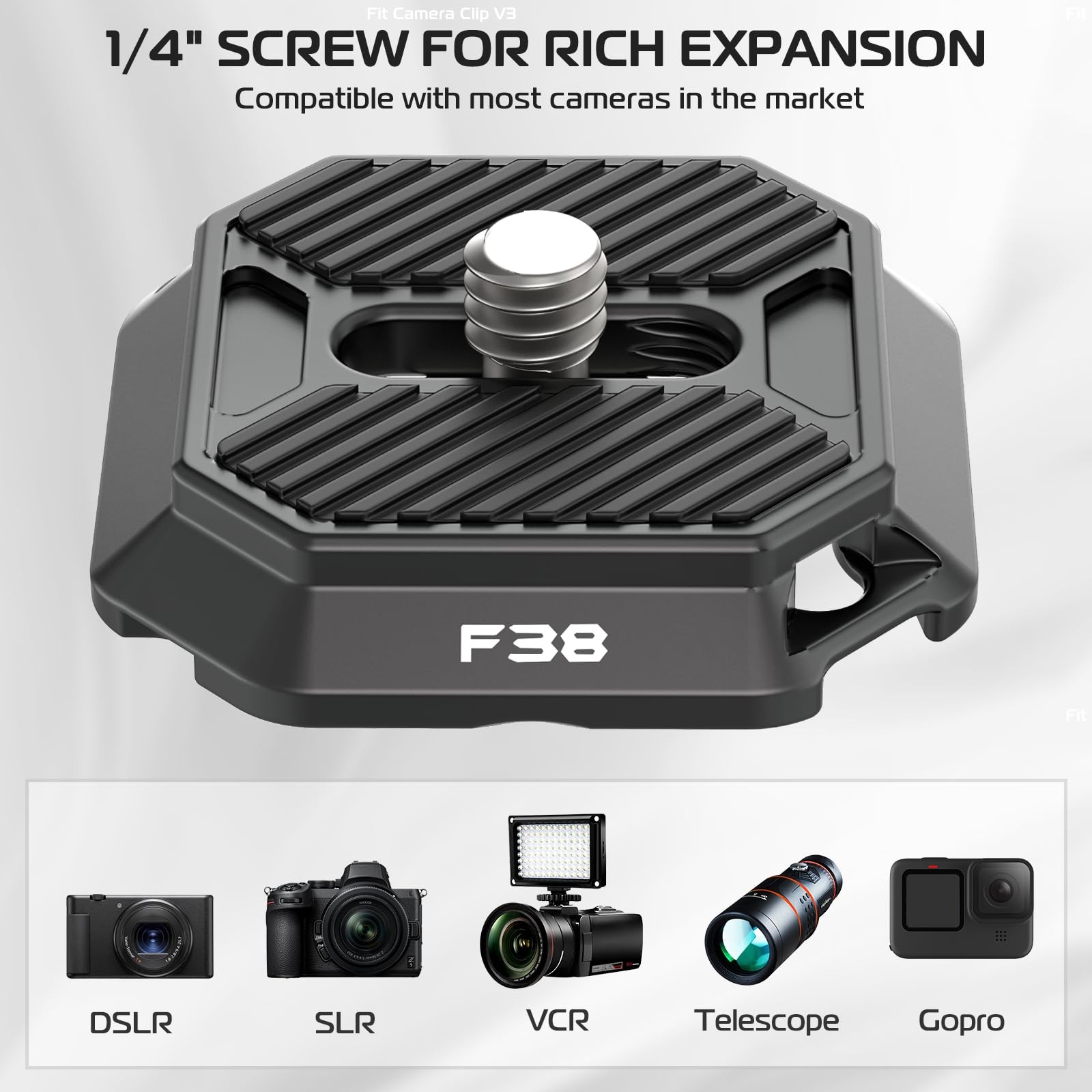Falcam F38 Camera Quick Release Plate 38mm Mounting Adapter 1/4 Screw Top