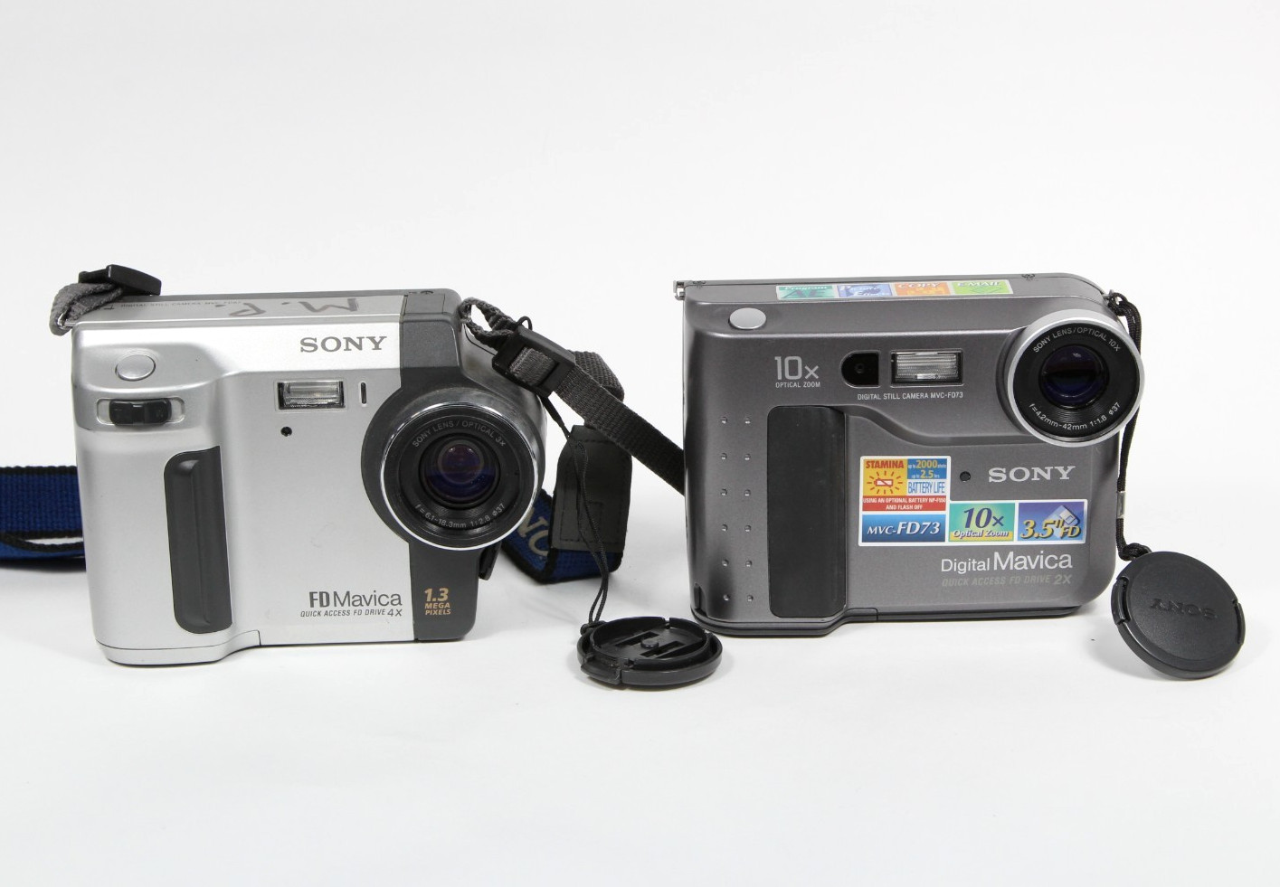 Lot of 4 Vintage Sony Mavica Digital Cameras MVC-FD87 FD71 FD90 – For Parts