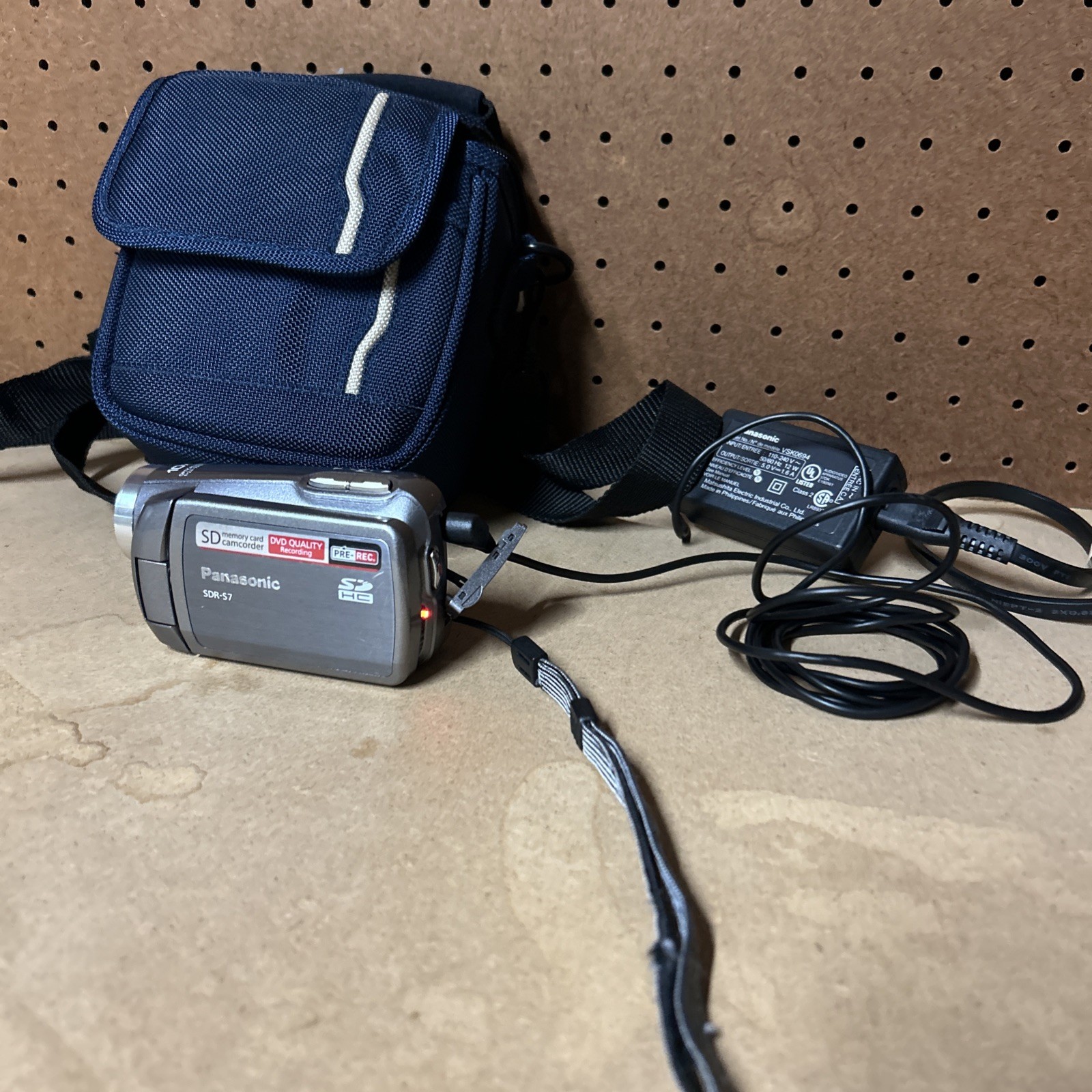 Panasonic SDR-S7 Handheld Digital Camcorder Silver Turns On! With Case