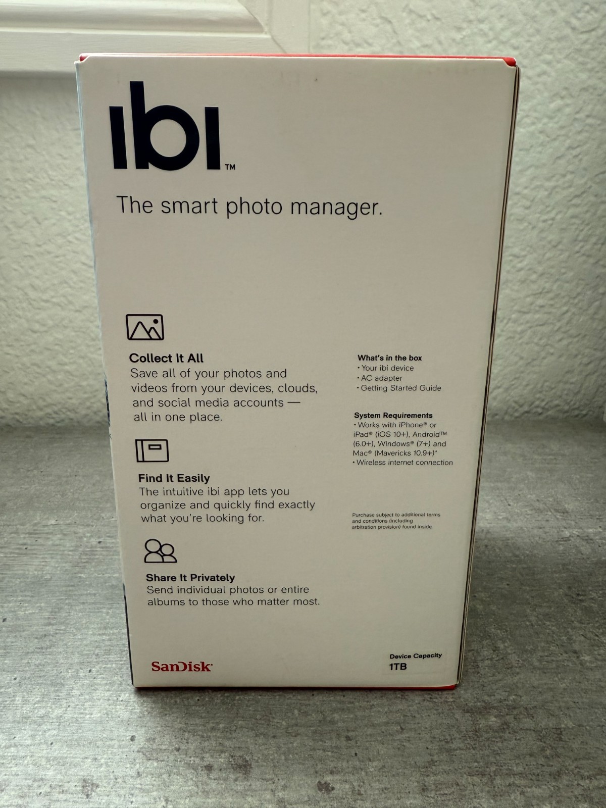 SanDisk ibi 1TB (WDBNHE0010BWT-HESN) Smart Photo Manager