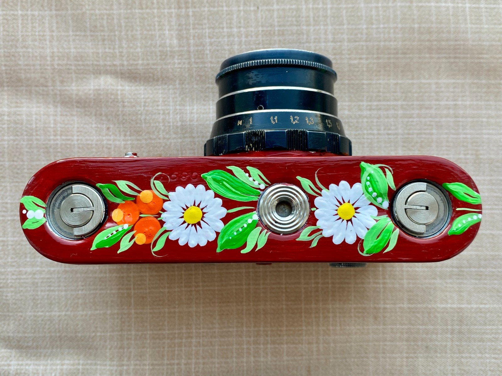 Unique FED-5V Ukrainian Camera | Petrykivka Folk Art | Hand Painted Souvenir