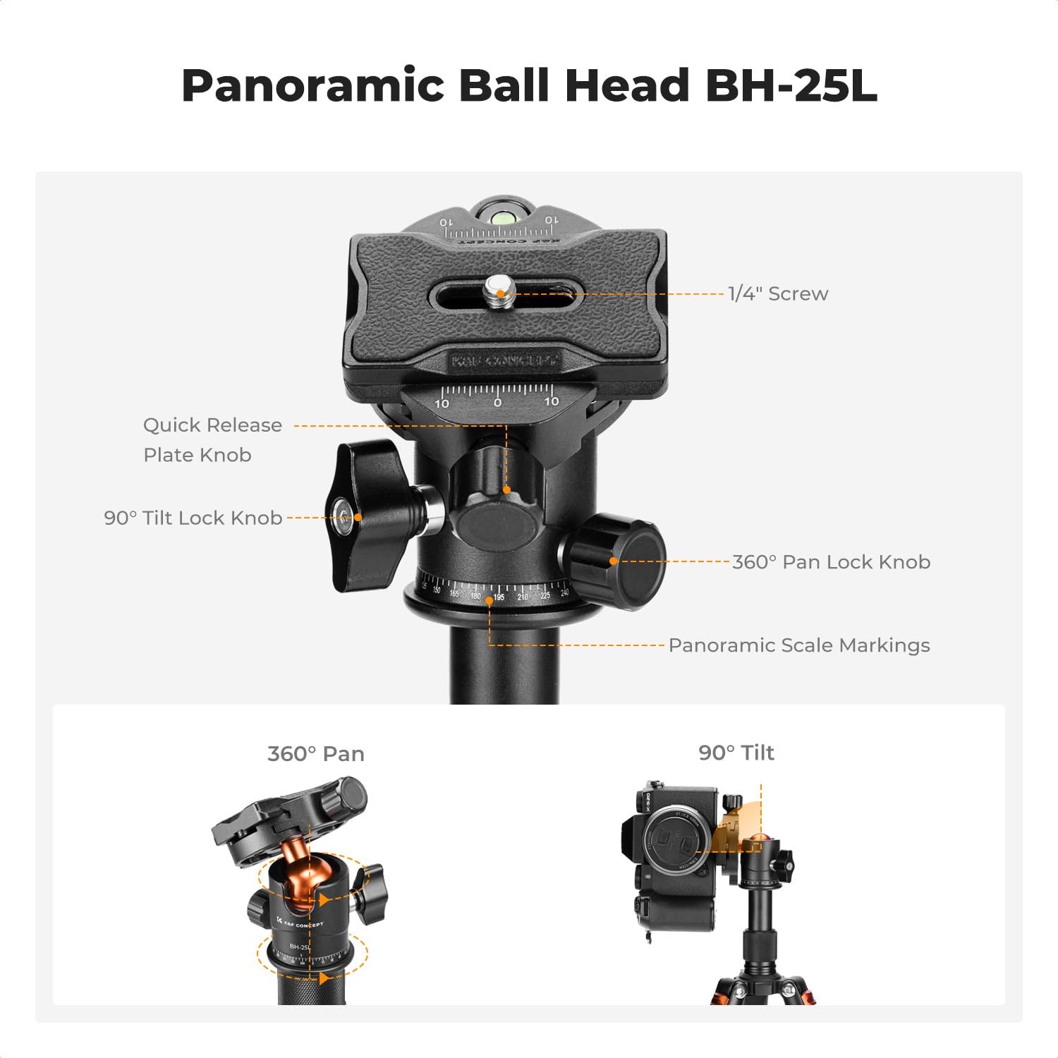 Mini Desktop Tripod, 20.5”/ 52cm Compact Desk Tripod with 360 Degree Ball He…