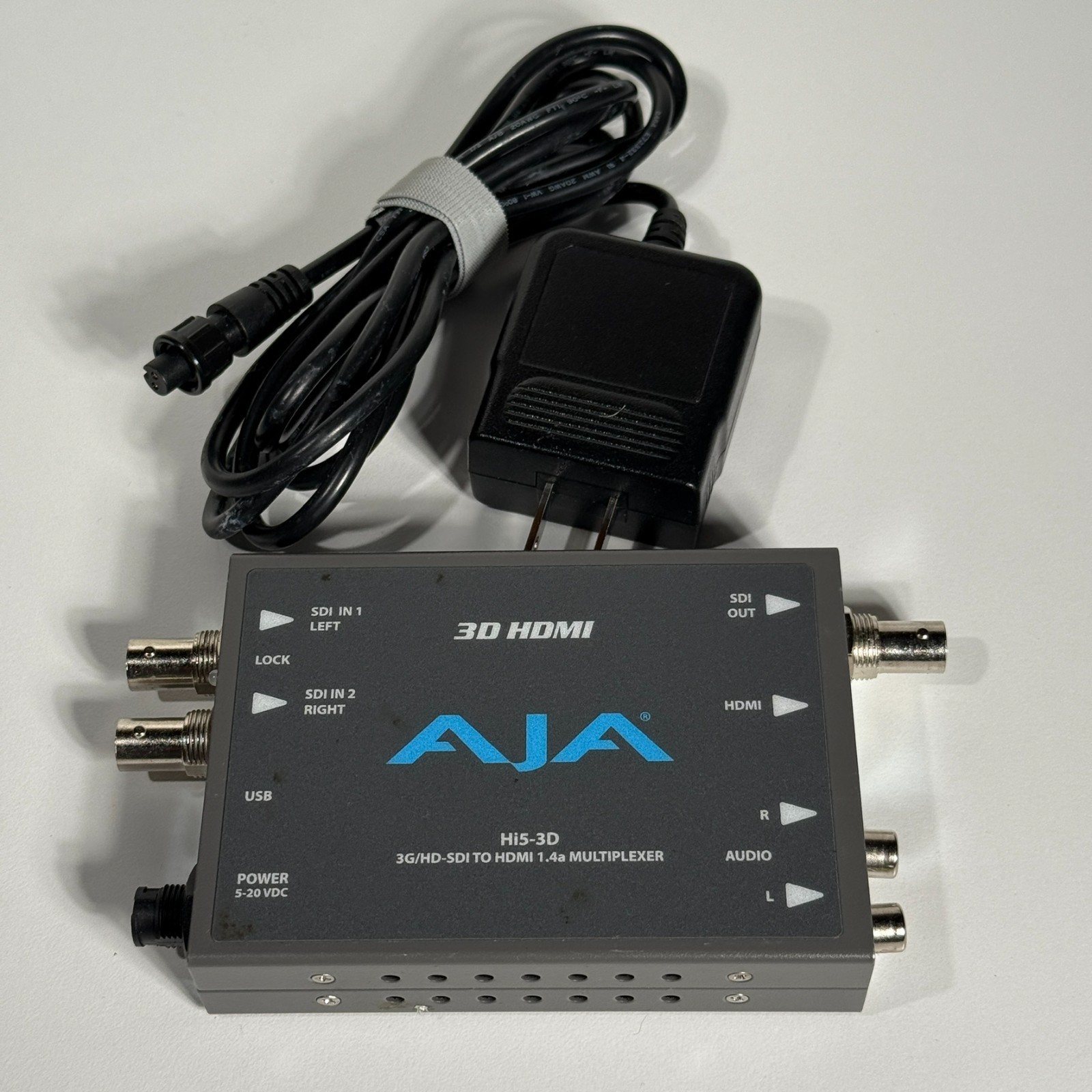 AJA HI5-3D HD-SDI and 3G-SDI to HDMI 1.4a Multiplexer With OEM Power Supply