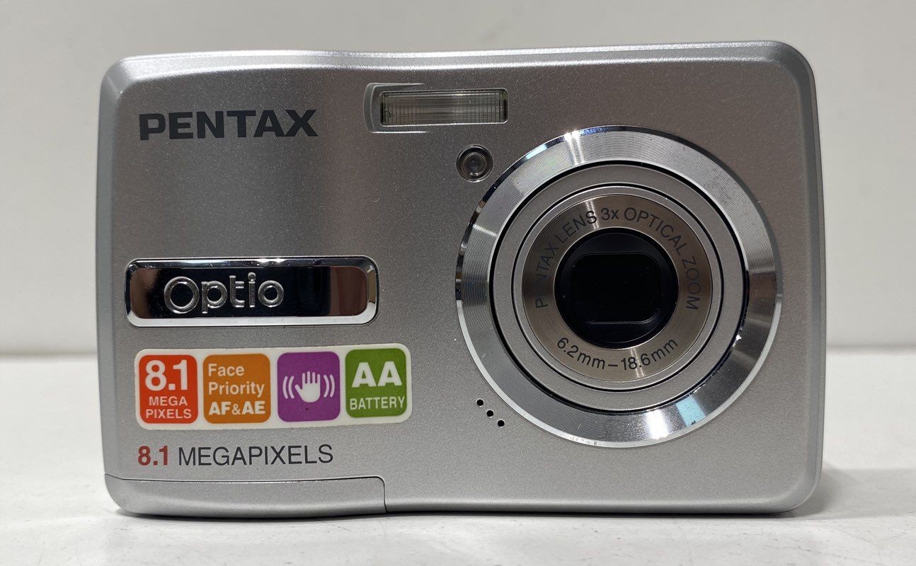 Pentax Optio E40 8.1MP Compact Digital Camera Silver AA Battery Powered