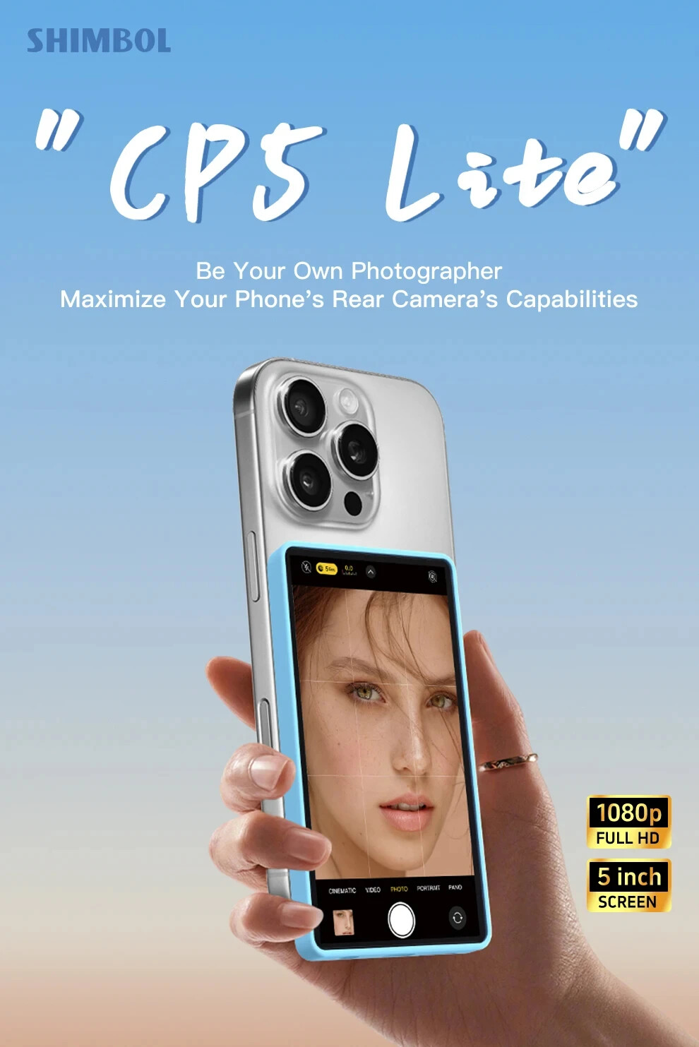 SHIMBOL CP5 Lite Wireless Magnet Phone Monitor Screen Vlog Selfie Rear Mirror AU