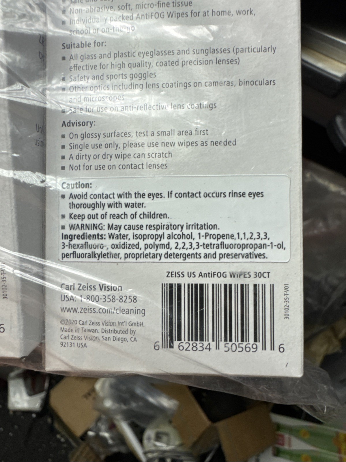 Zeiss AntiFOG Wipes 30-Count Box : Suitable anti-fog wipes for All Glass Lens