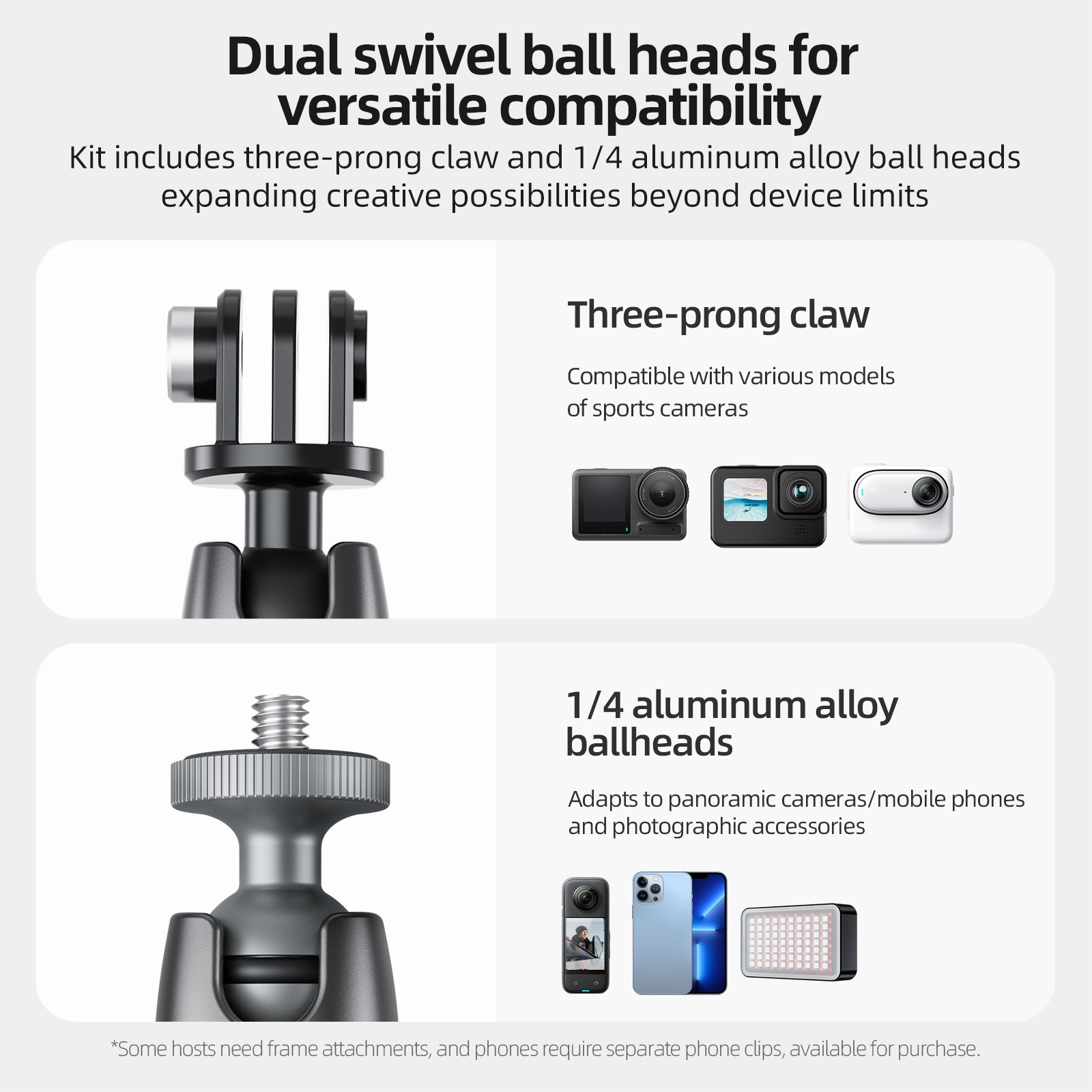 Magnetic Mount Base Aluminium Alloy Bracket Fits For Insta360 one X2/X3/RS