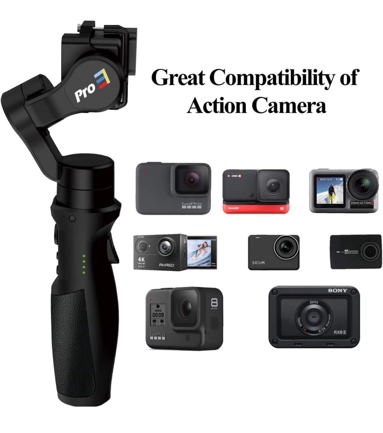 NEW Hohem iSteady Pro 3 3-Axis Handheld Gimbal Stabilizer For Action Camera