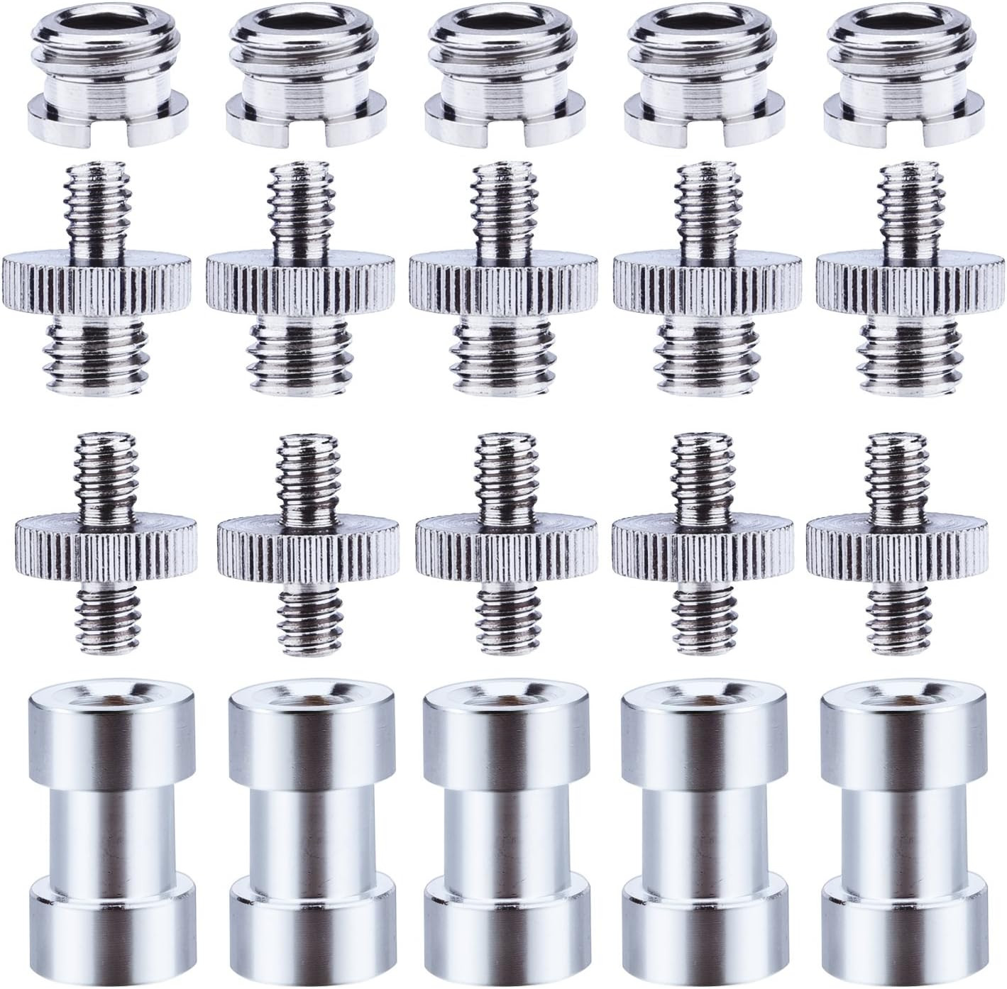 1/4 Inch and 3/8 Inch Converter Threaded Screws Adapter Mount Set