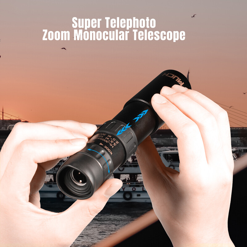 Day/Night Military 10-300X40mm Zoom HD Monocular Phone Telescope w/Tripod + Clip