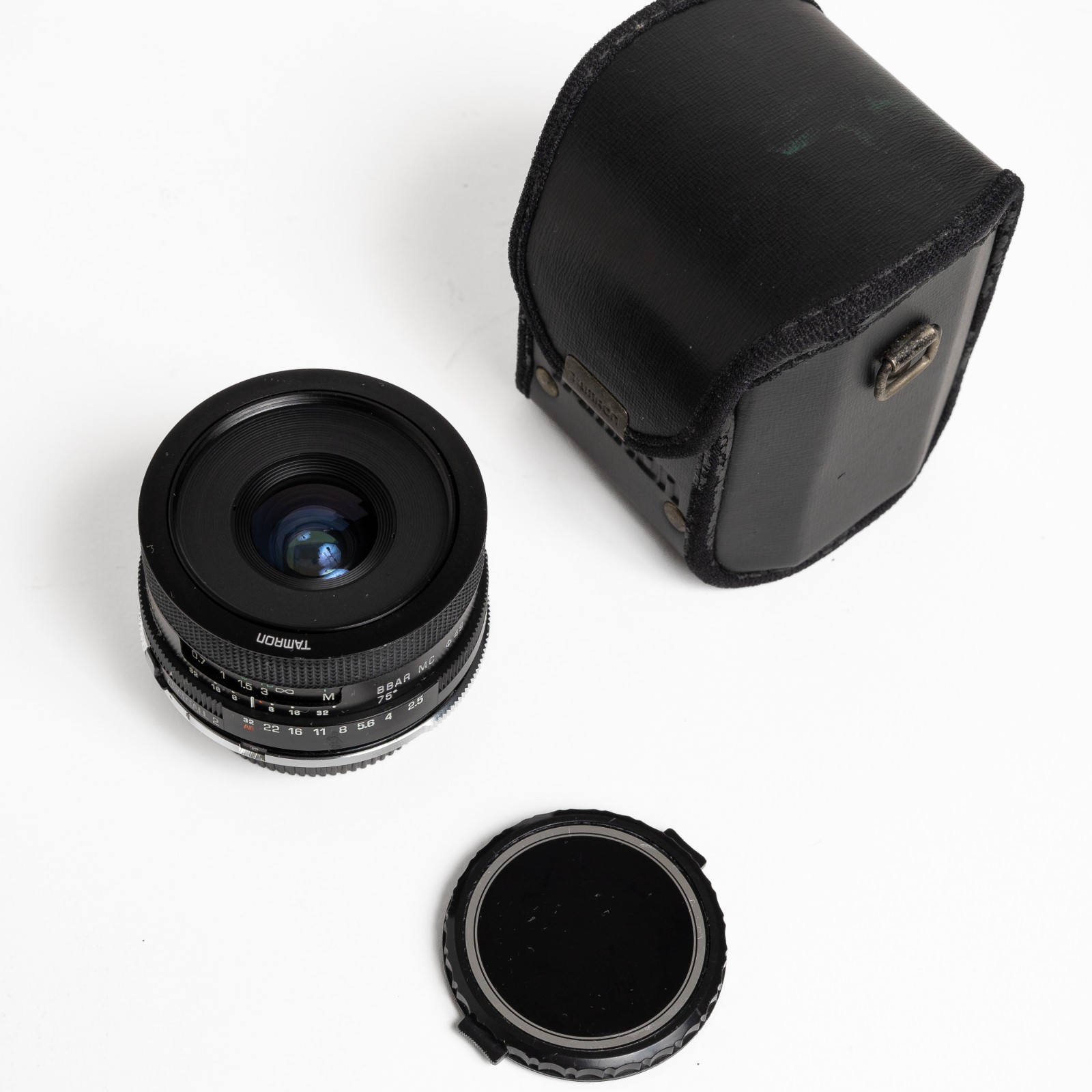 [GOOD] Tamron 28mm f/2.5 Adaptall-2, 02B w/ Nikon AI, Caps, Case & Filter