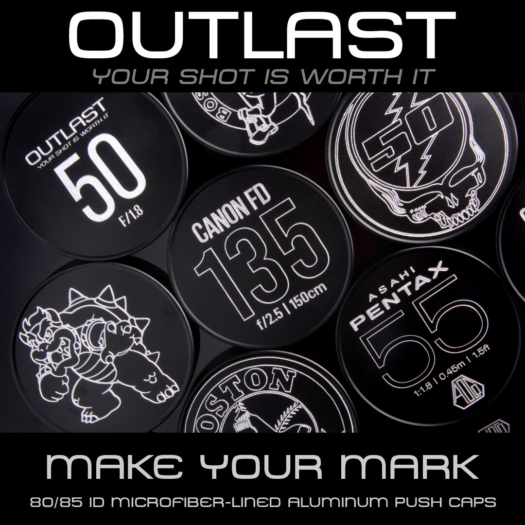 OUTLAST 80mm ID Aluminum Front Push Caps for 80mm OD Step-Up Ring w/ 77mm Thread