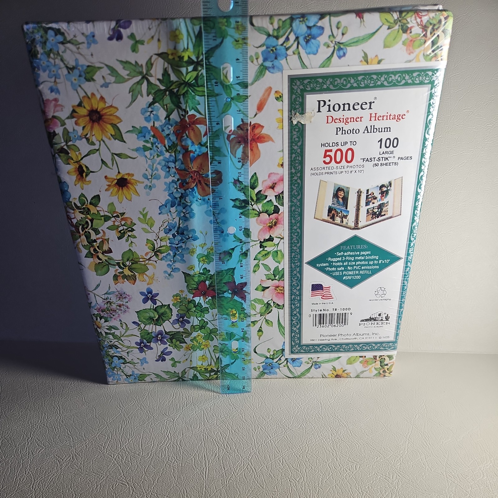 Floral 3 Ring Binder Photo Album 100 Self-adhesive Sheets Pages – New Sealed