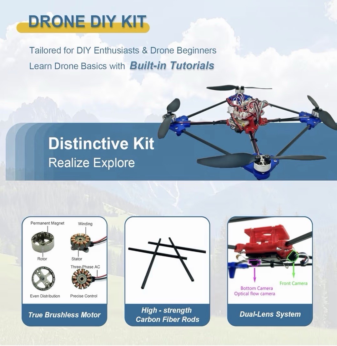 DIY Drone Kit with Brushless Motor & Dual Camera – STEM Building Project Kit