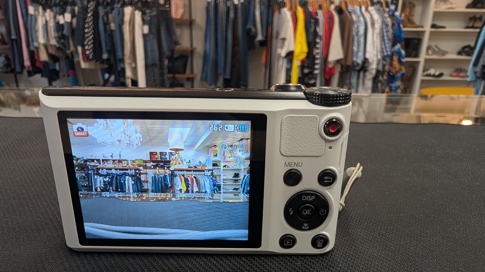 Samsung WB150F Smart Digital WiFi Camera White 14.2MP 18X Zoom Tested NO CHARGER