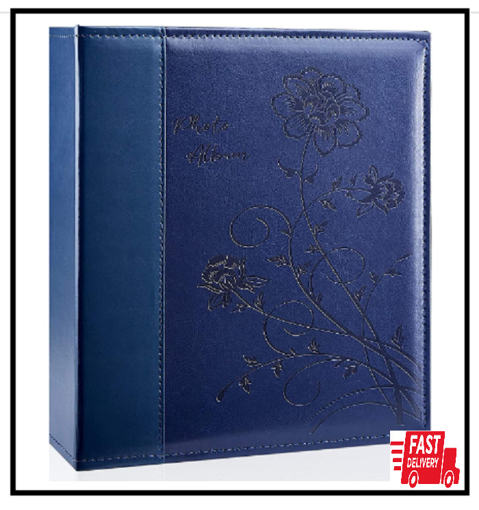 Photo Album 8X10 Clear Pages Pockets Leathe Cover Slip Slide in Photo Album Hold