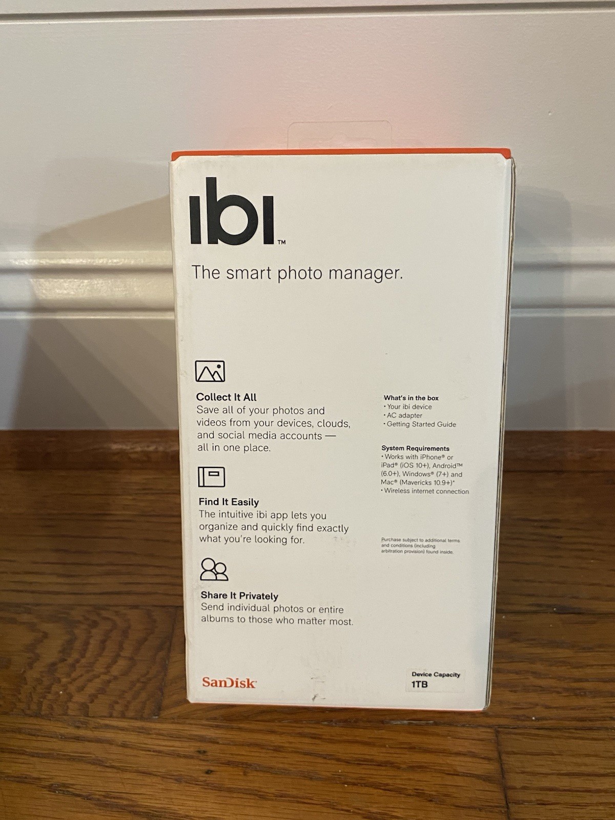 SanDisk ibi 1TB (WDBNHE0010BWT-HESN) Smart Photo Manager, New Sealed