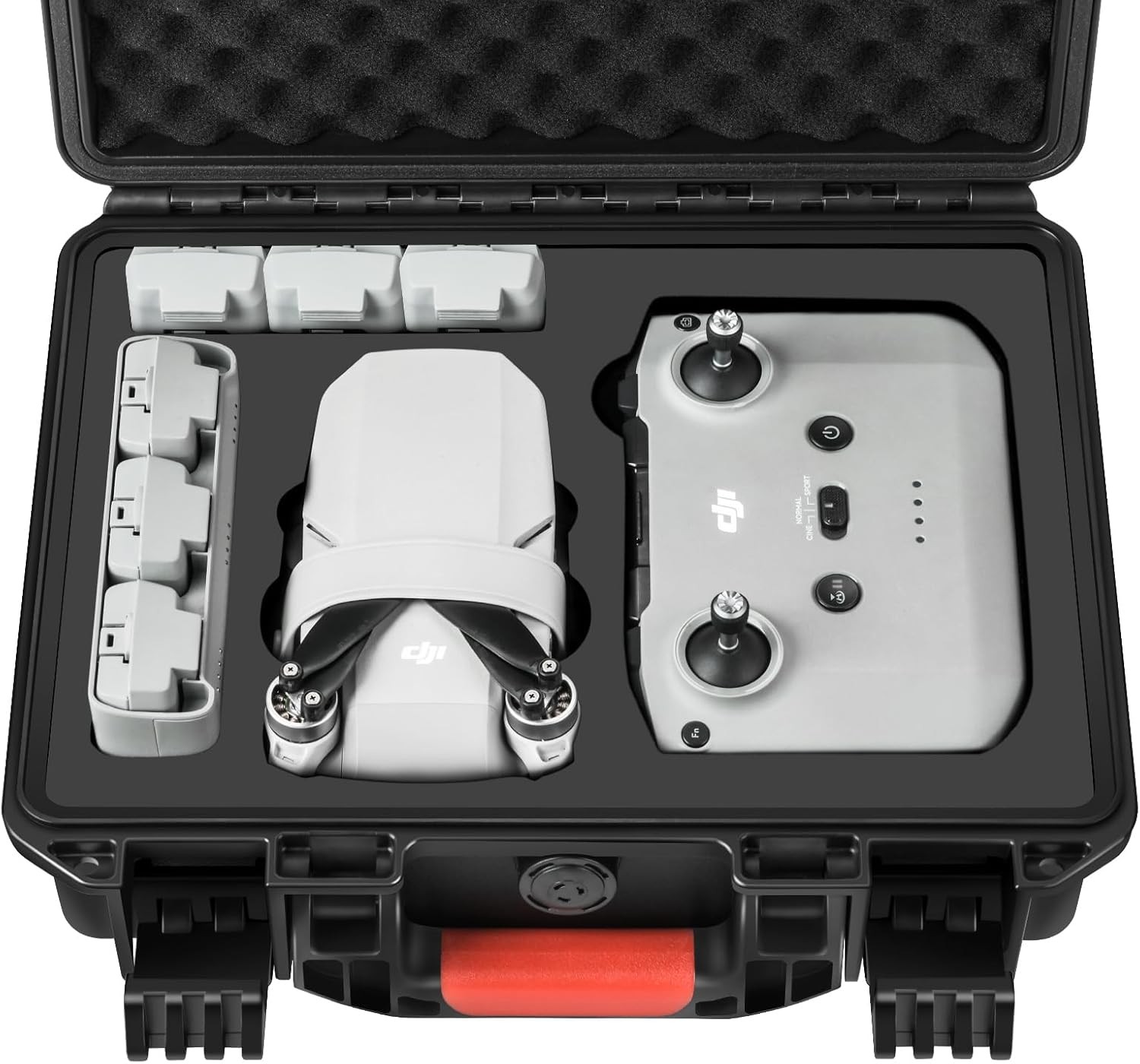 Drone Case for DJI Mini 4K: Waterproof Hard Travel Cases with Custom Foam for DJ