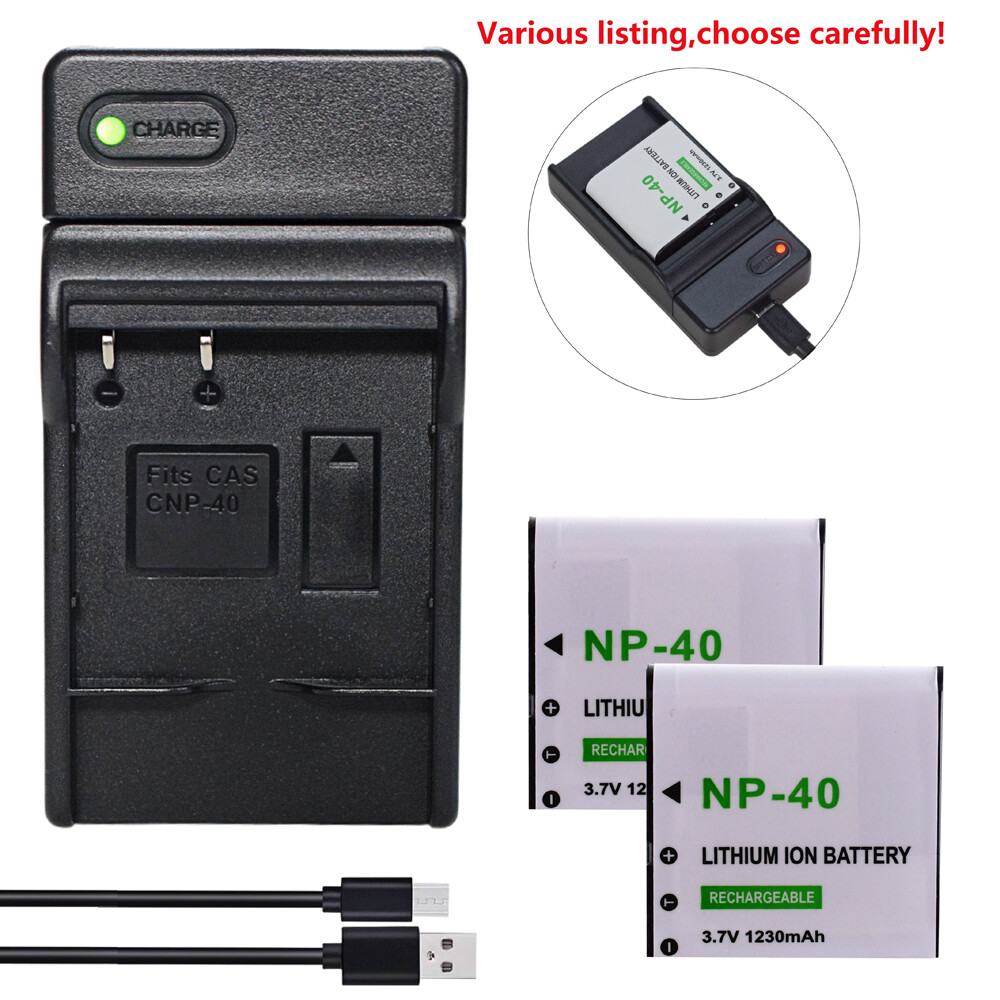 Battery or charger for Casio NP-40 NP40 Kodak AZ362 AZ526 HP Camera D3500 SKL-60