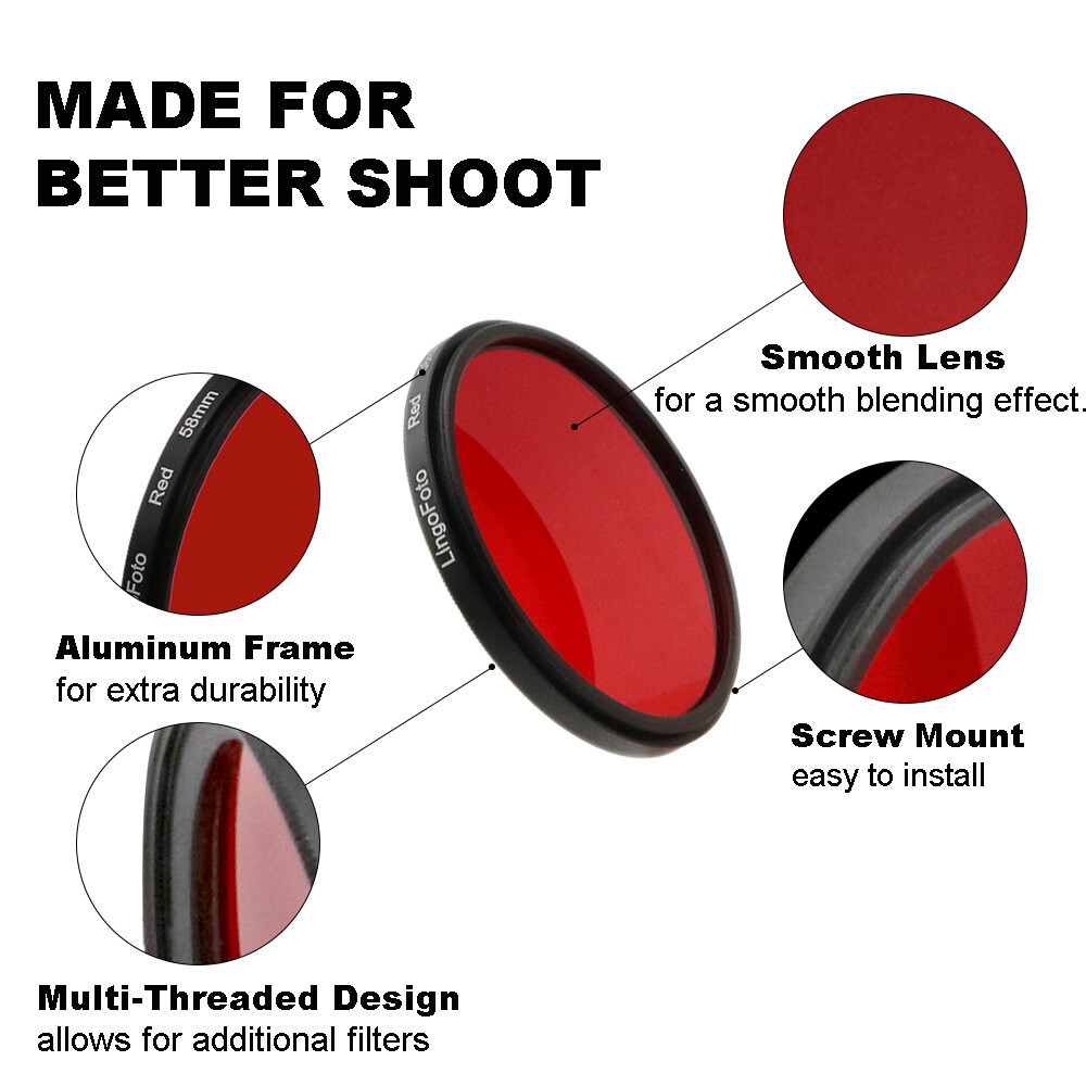 LingoFoto 46mm 6 IN 1 6pcs of Colors Round Full Color Filter Set